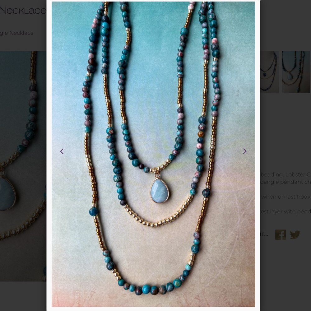 Bohemian “ Maggie 2 “ Boho Adjustable 3 Layer Beaded Necklace R2A